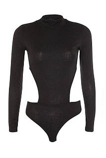 Жіноче боді з високими вирізами з боків і коміром-стійкою (р