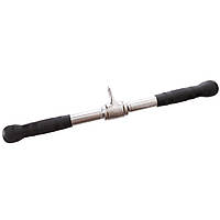 Ручка для тяги на трицепс, бицепс прямая c вращающимся подвесом с PU накладкой Record (l-40см)