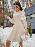 Тепле приталене плаття вище коліна із широкими рукавами та розкльошеною спідницею (р. 42-44) 68035091, фото 2