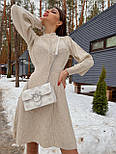 Тепле приталене плаття вище коліна із широкими рукавами та розкльошеною спідницею (р. 42-44) 68035091, фото 3