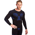 Комплект компресійний чоловічий для спортзалу Sibote 0484 розмір L (48-50) Black-Blue, фото 3