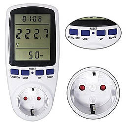 Побутовий Енергометр, ватметр, вольтметр, амперметр, вимірювач потужності, CAT-II з функцією налаштування вартості та часу