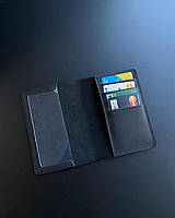 Шкіряна обкладинка на посвідчення ВІЙСЬКОВИЙ КВИТОК чорний