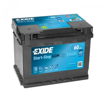 Exide AGM 60 Ah 680 En 230011, фото 2