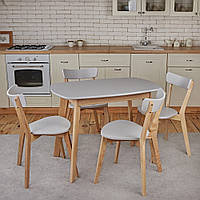 Комплект кухонной мебели Onto Винцензо 100 серый стол + 4 Стула Вито