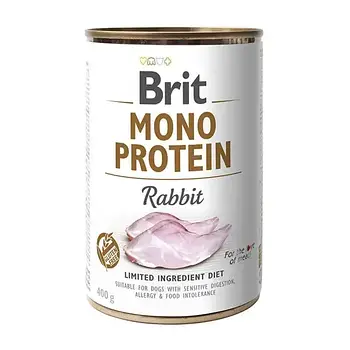 Вологий корм для собак Brit Mono Protein Rabbit 400 г (кролик)