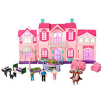 Великий Будиночок для ляльок із меблями та ляльками, зі світлом і звуком 49*26*9 см., фото 2