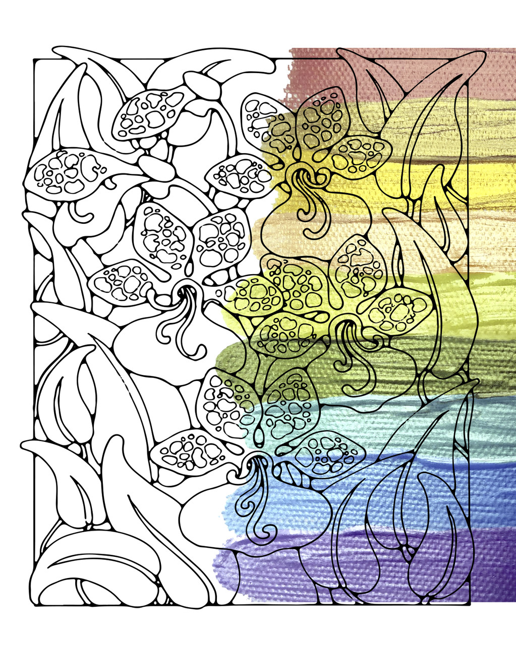 Картина антистрес Riviera Blanca Вітраж. Орхідеї 40x50 см (RB-0594), фото 1