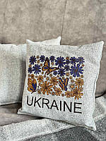 Подушка з принтом 35*35 см." UKRAINE"