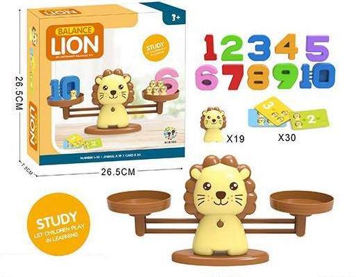 Гра дитяча Bambi Ваги - збережи баланс Лев, цифри, картки із завданнями, BY-6007, фото 1
