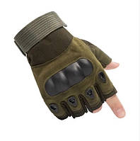 Тактические перчатки беспалые военные Combat Tac Хаки L