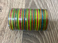 Нитка вощеная для шитья по коже 0,65 мм SG128 60м разноцветный цвет Dacron-waxed
