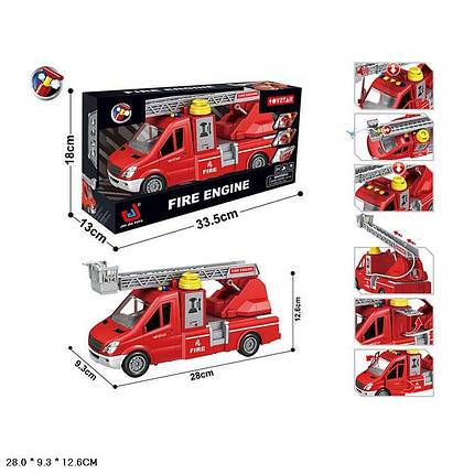 Пожежна машина Jin Jia Toys 28см, рухомі деталі, звук, 666-68P, фото 1