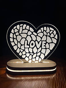 Світильник Нічник  Серце love 15\12 см