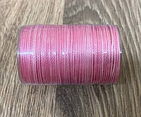 Нитка вощений для шиття по шкірі 0,45 мм 045 60м рожевий колір Dacron-waxed (6549)