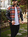 Бомбер чоловічий чорно-помаранчевий в клітину Rocqerx Unisex Clothing Club R, фото 11
