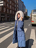 Зимове пальто пуховик жіночий довгий з капюшоном, фото 2