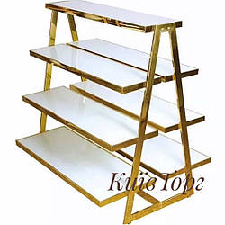 Стійка - гірка золота для викладки товару в магазині взуття, одягу