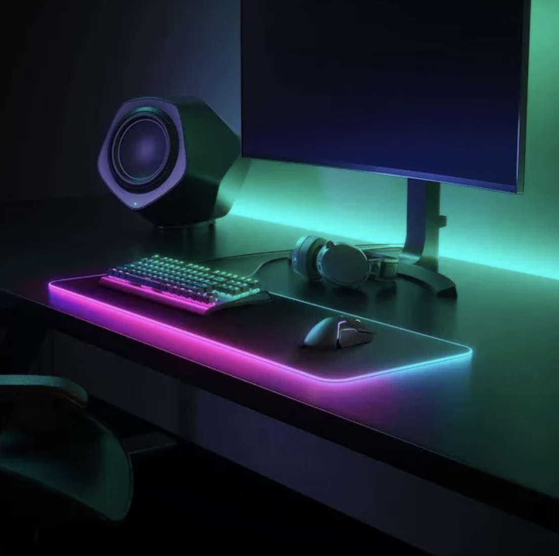 LED килимок для мишки, Чорний 90x40 см, фото 1