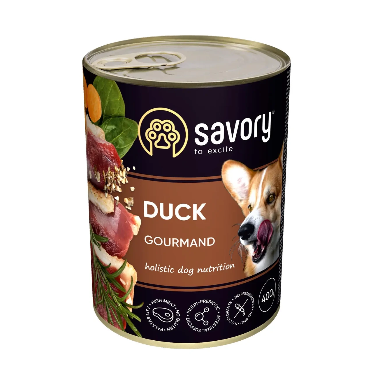 Вологий корм для дорослих собак Savory Dog Gourmand 400 г (качка)