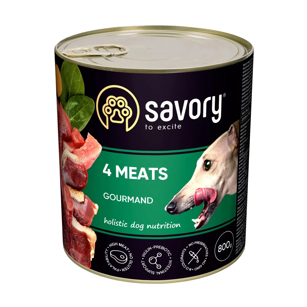 Вологий корм для дорослих собак Savory Dog Gourmand 800 г (м'ясне асорті)