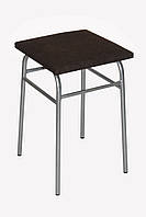 Табурет м'який кухонний квадратний Класик хром/коричневий