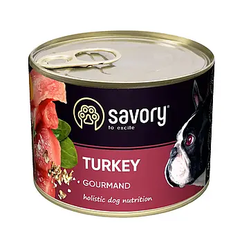 Вологий корм для дорослих собак Savory Dog Gourmand 200 г (індичка)