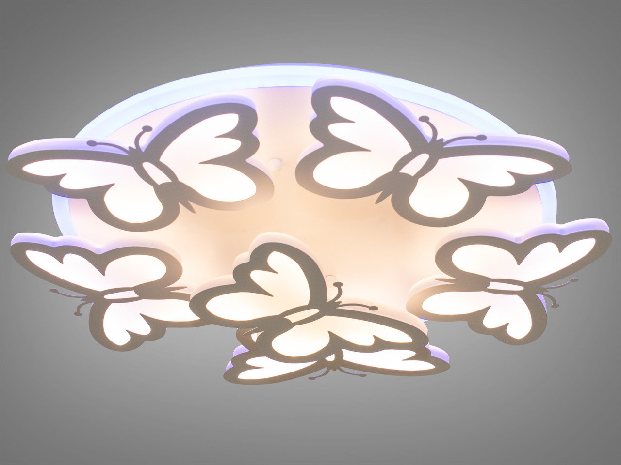 Ніжна LED-люстра в дитячу з підвіскою, колір білий, 105 W на 15 м2 8067-5+1WHLED-LS