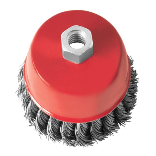 Щітка чашкова 75 мм, для КШМ, М14 (пучки кручений дріт) INTERTOOL BT-2075