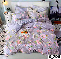 Семейный комплект постельного белья 150х220 Цветы полоска бязь голд люкс Виталина