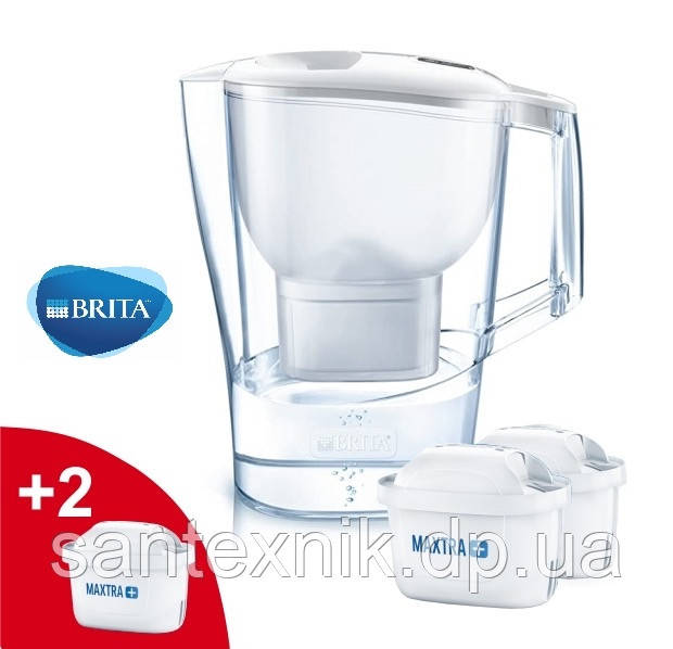 Фільтр-глечик для води Бріта (Brita) Алуна (Aluna) 2,4 л Білий (в комплекті два картриджі Brita)
