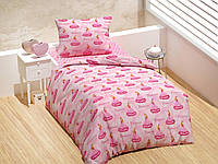 Комплект постельного белья подростковый ранфорс TM Lorine Турция розовый