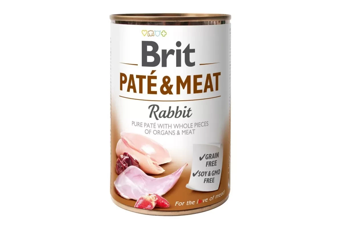 Вологий корм для собак Brit Pate&Meat Dog 400 г (кролик)