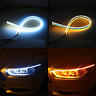 Гнучкі ходові LED вогні 2 шт, по 60 см / Білий ДХО + жовтий поворот, з поворотом, що біжить, фото 5