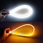 Гнучкі ходові LED вогні 2 шт, по 60 см / Білий ДХО + жовтий поворот, з поворотом, що біжить, фото 6