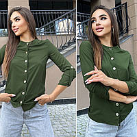 Базова жіноча Блуза хакі (різні кольори) норма та батал