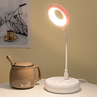 Светодиодная портативная гибкая LED лампа с питанием от USB для павербанка, ноутбука, 12 LED ламп, Розовая