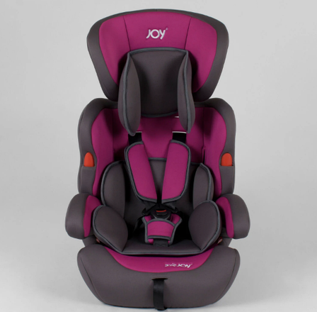 Дитяче автокрісло з бустером JOY NB-5003 універсальне, група 1/2/3, вага дитини від 9-36 кг, сіро-фіолетовий, фото 1