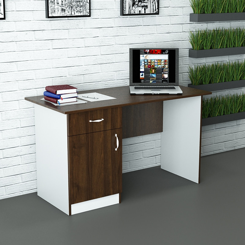 Офісний стіл СД-П4 (1200x600x750) Білий/Дуб Венге Гамма стиль