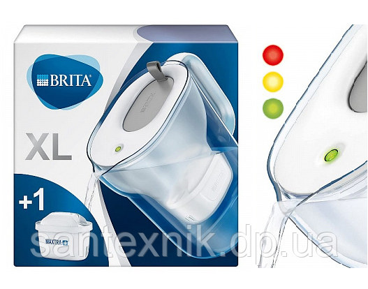 Фільтр-глечик Brita Style XL 3,6 л LED (сірий) з індикацією заміни картриджа