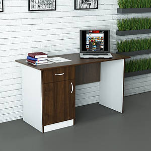 Офісний стіл СД-П4 (600x1400x750) Білий/Дуб Венге Гамма стиль