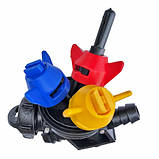 Форсунка обприскувача потрійна трьохпозиційна Plast з розпильовичем КАС, фото 3