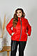 Стильна куртка демі батальна 50-52, 54-56 58-60 62-64 червоний жовтий білий блакитний бежевий, фото 4