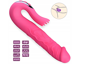Силіконовий вібратор G-spot CLITORAL STIMULATOR з масажем клітора та точки G, фото 4