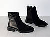 Стильні зимові чорні черевики замш + шкіра жіночі комфортні ХІТ, фото 2