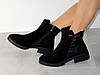 Стильні зимові чорні черевики замш + шкіра жіночі комфортні ХІТ, фото 3