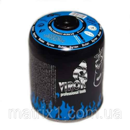 Балон газовий 1-разовий VIROK з різзю (7/16) 450g/900ml. для плит/кемпінгу (EN417) VIROK Греція