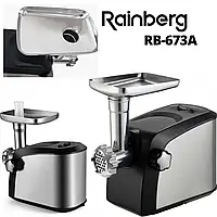 Мясорубка Rainberg RB-673 A 3000W электрическая с реверсом ,   с насадками для ковбаси та кеббе  мощная соковы