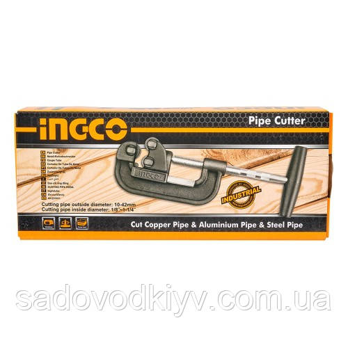 Труборіз для різання металевих труб 10–42 мм INGCO