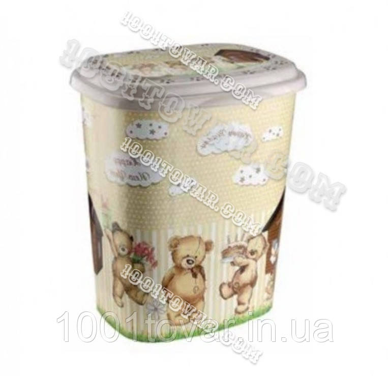 Кошик для зберігання білизни з пластику з малюнком "Ведмедики", Еліф (Elif), Туреччина, фото 1